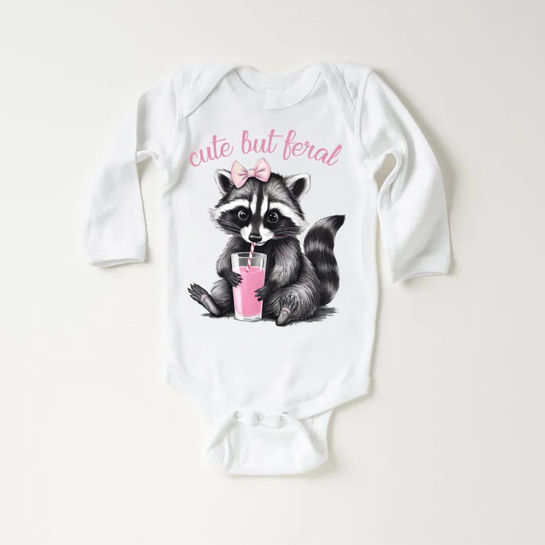 Cute But Feral Baby Bodysuit, Cute Retro Outfit