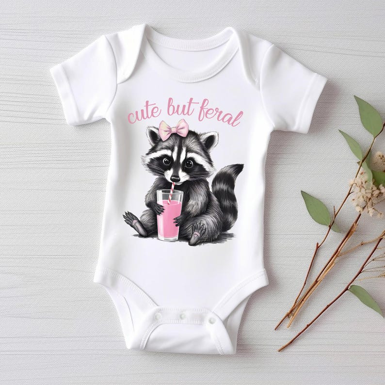 Cute But Feral Baby Bodysuit, Cute Retro Outfit
