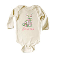 Personalized Girls Easter Baby Bodysuit, Spring Outfit for Girls