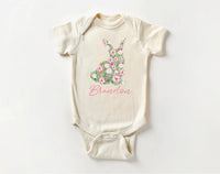 Personalized Girls Easter Baby Bodysuit, Spring Outfit for Girls