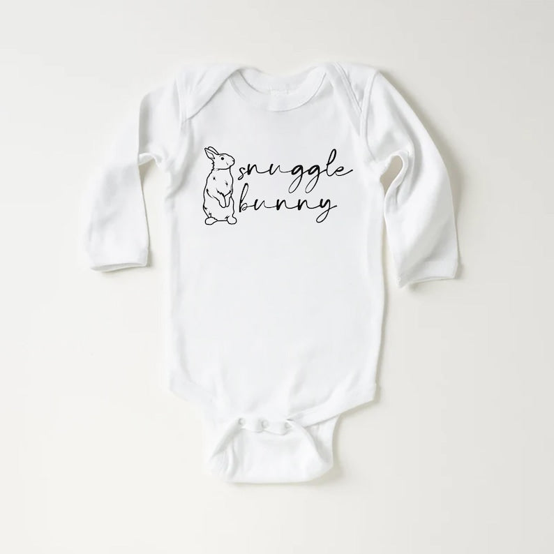 Snuggle Bunny Baby Bodysuit, Sweet Easter Outfit