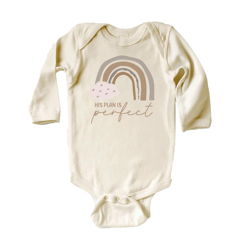 His Plan Is Perfect Baby Bodysuit, Rainbow Christian Baby Outfit