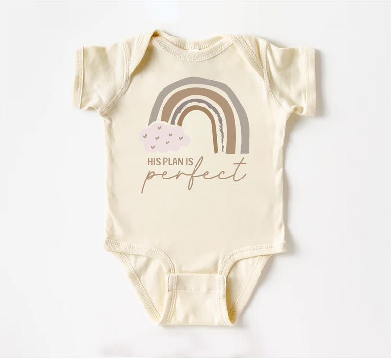 His Plan Is Perfect Baby Bodysuit, Rainbow Christian Baby Outfit