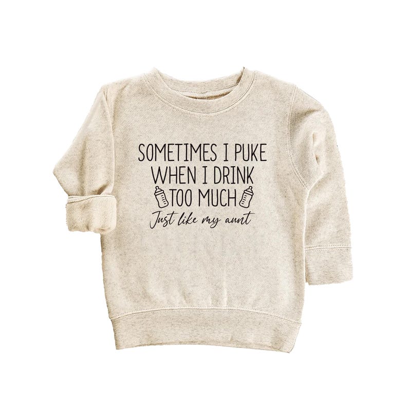Sometimes I Puke When I Drink Too Much Baby Bodysuit, Baby Shower Gift from Auntie