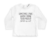Sometimes I Puke When I Drink Too Much Baby Bodysuit, Baby Shower Gift from Auntie