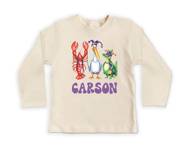 Personalized Mardi Gras Baby Bodysuit, Adorable Mardi Gras Parade Outfit for Boys and Girls