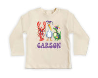 Personalized Mardi Gras Baby Bodysuit, Adorable Mardi Gras Parade Outfit for Boys and Girls
