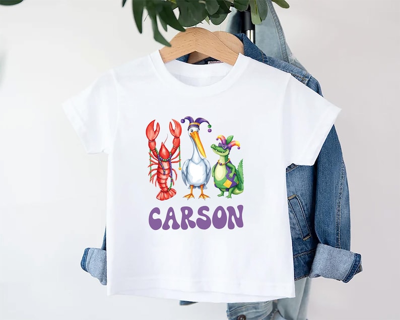 Personalized Mardi Gras Baby Bodysuit, Adorable Mardi Gras Parade Outfit for Boys and Girls