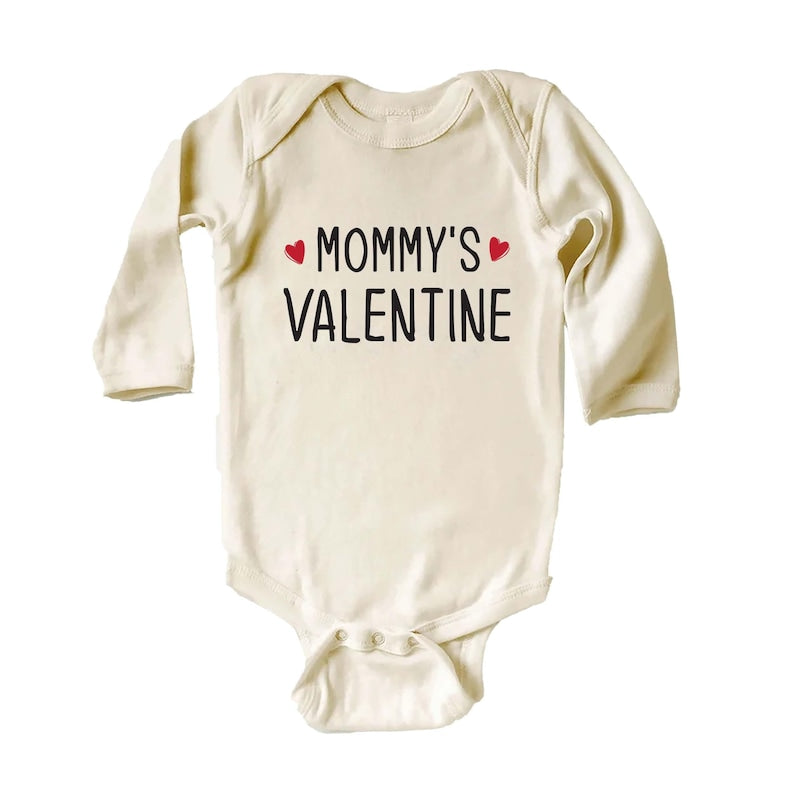 Mommy Valentines Day Baby Clothes Mommy's Valentine Baby Bodysuit
