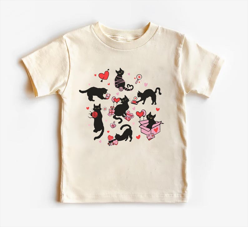 Black Cat Valentine's Day Baby Sweatshirt, Adorable Valentine's Day Gift