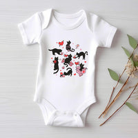 Black Cat Valentine's Day Baby Sweatshirt, Adorable Valentine's Day Gift