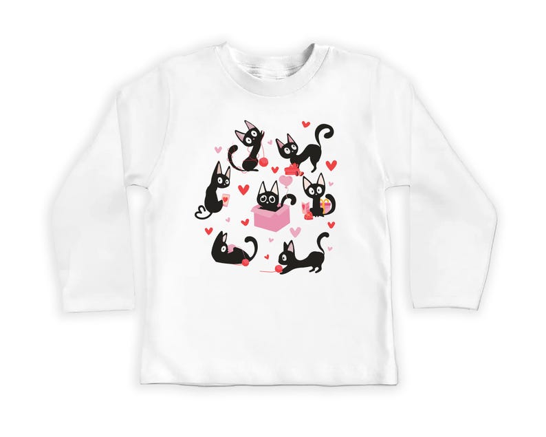Black Cat Valentine's Day Baby Sweatshirt, Adorable Valentine's Day Gift