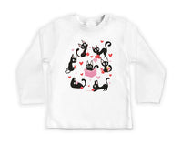 Black Cat Valentine's Day Baby Sweatshirt, Adorable Valentine's Day Gift