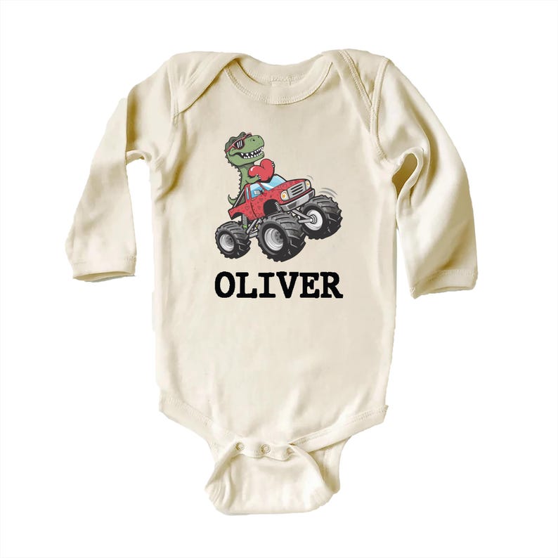Personalized Dino Valentine Baby Shirt, Cute Dinosaur Kids Gift