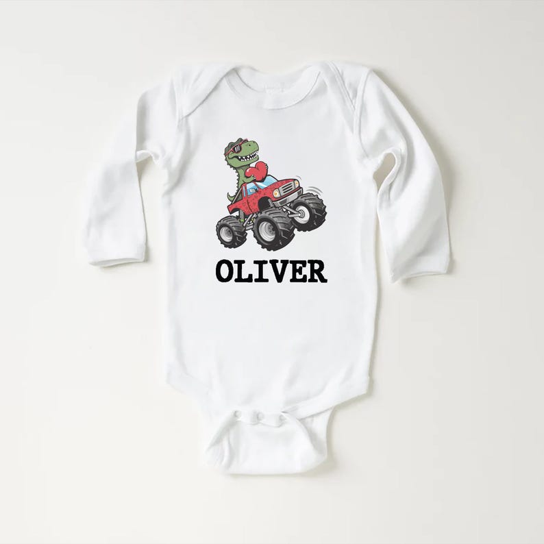 Personalized Dino Valentine Baby Shirt, Cute Dinosaur Kids Gift