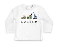 Personalized Construction Baby Shirt, Custom Dump Truck Boys Outfit