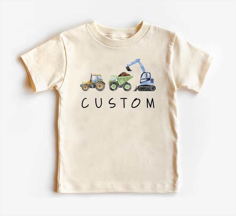 Personalized Construction Baby Shirt, Custom Dump Truck Boys Outfit