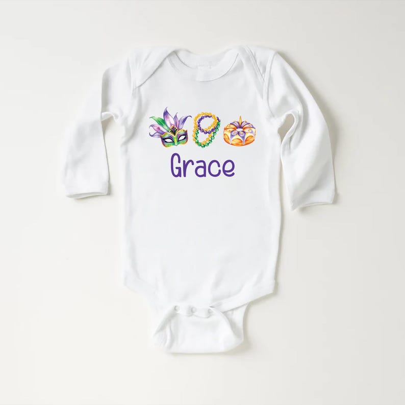 Mardi Gras Baby Sweatshirt, Adorable Mardi Gras Parade Outfit for Boys and Girls