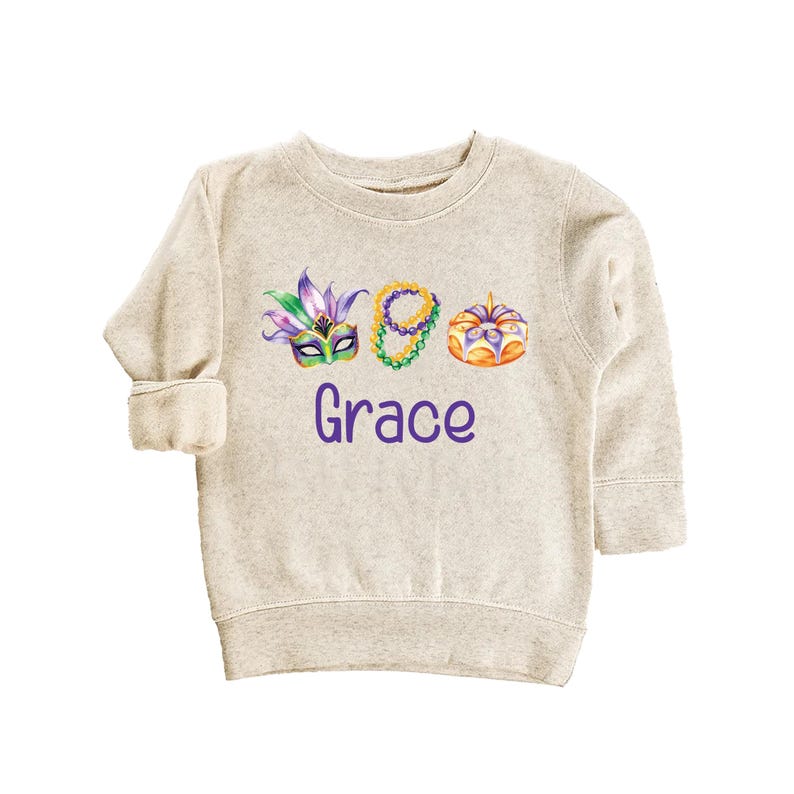 Mardi Gras Baby Sweatshirt, Adorable Mardi Gras Parade Outfit for Boys and Girls