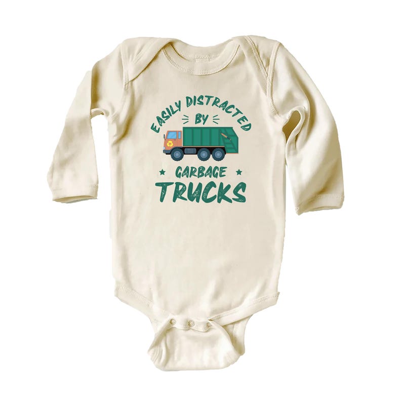 Garbage Truck Baby Sweatshirt, Funny Truck Driver Birthday Gift for Boys and Girls