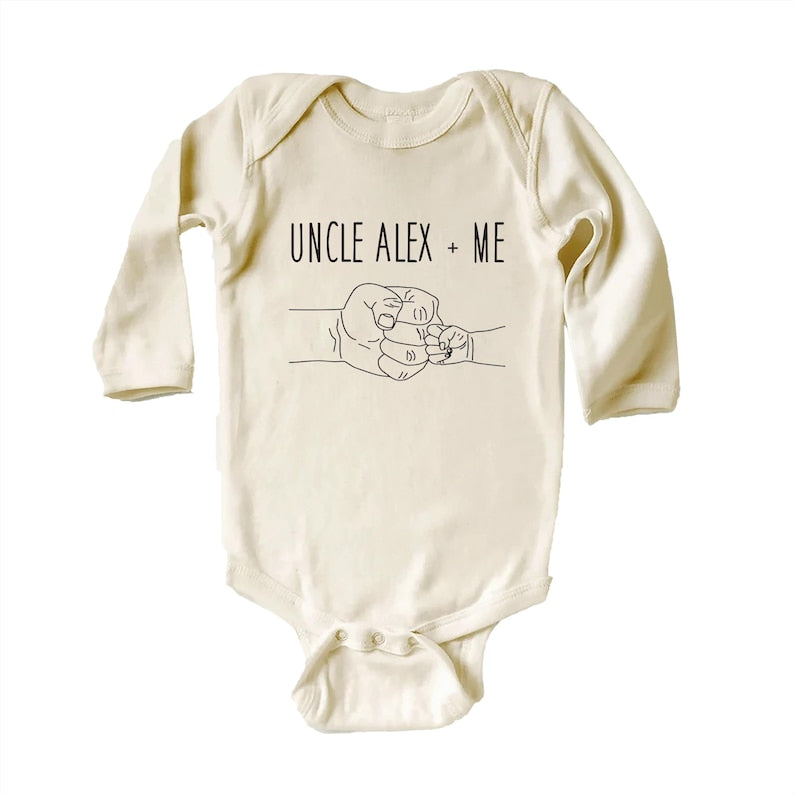 Custom Uncle + Me Baby Bodysuit, Adorable Gift for Nephew | Niece
