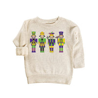 Nutcracker Mardi Gras Baby Sweatshirt, Adorable Mardi Gras Kids Outfit Celebrations