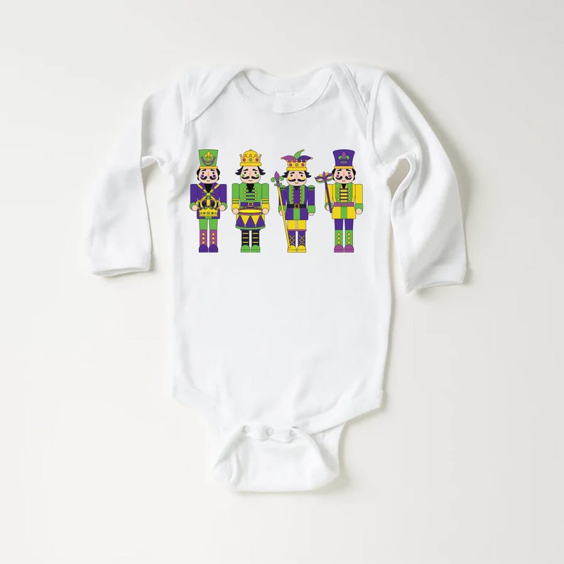 Nutcracker Mardi Gras Baby Sweatshirt, Adorable Mardi Gras Kids Outfit Celebrations