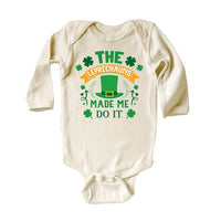 The Leprechaun Made Me Do It Baby Sweatshirt, Cute Saint Patrick's Day Kids Outfit