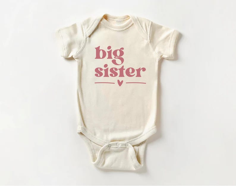 Big Sister Baby Shirt, Adorable Big Sister Gift for Girls, Pregnancy Announcement Pullover