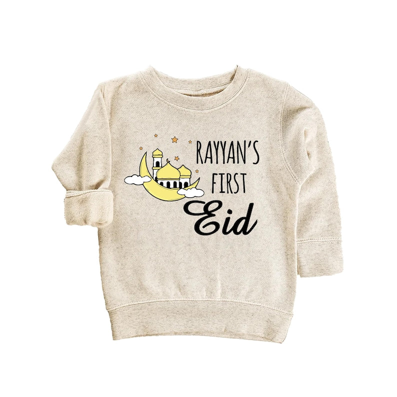 Custom My First Eid Baby Shirt, Muslim Eid Mubarak Outfit for 1st Eid