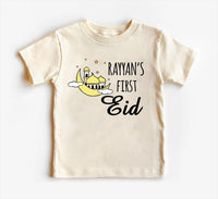 Custom My First Eid Baby Shirt, Muslim Eid Mubarak Outfit for 1st Eid