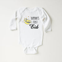 Custom My First Eid Baby Shirt, Muslim Eid Mubarak Outfit for 1st Eid