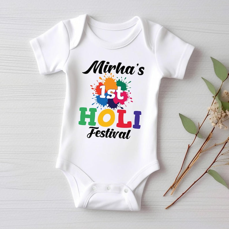 My 1st Holi Baby Bodysuit, Holi Hai Festival Outfit