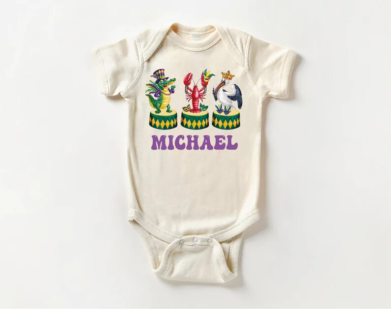Personalized Mardi Gras Baby Sweatshirt, Adorable Mardi Gras Parade Outfit