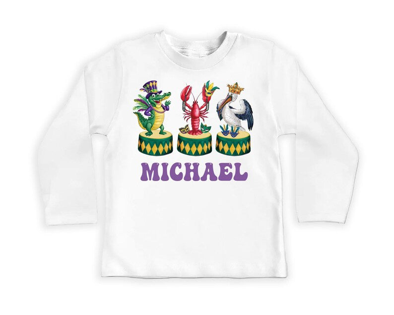 Personalized Mardi Gras Baby Sweatshirt, Adorable Mardi Gras Parade Outfit