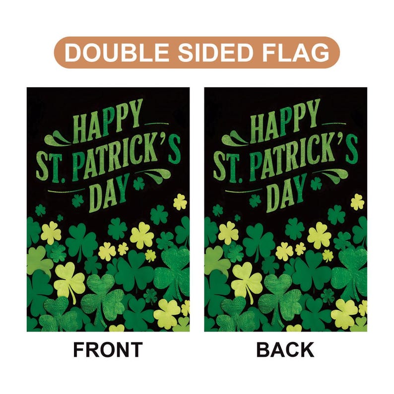 St Patrick's Day Garden Flag, 12x18 Inch Double Sided, Irish Shamrock Yard Decorations, Clover Lucky Welcome Flag, Shamrocks Holiday Flag