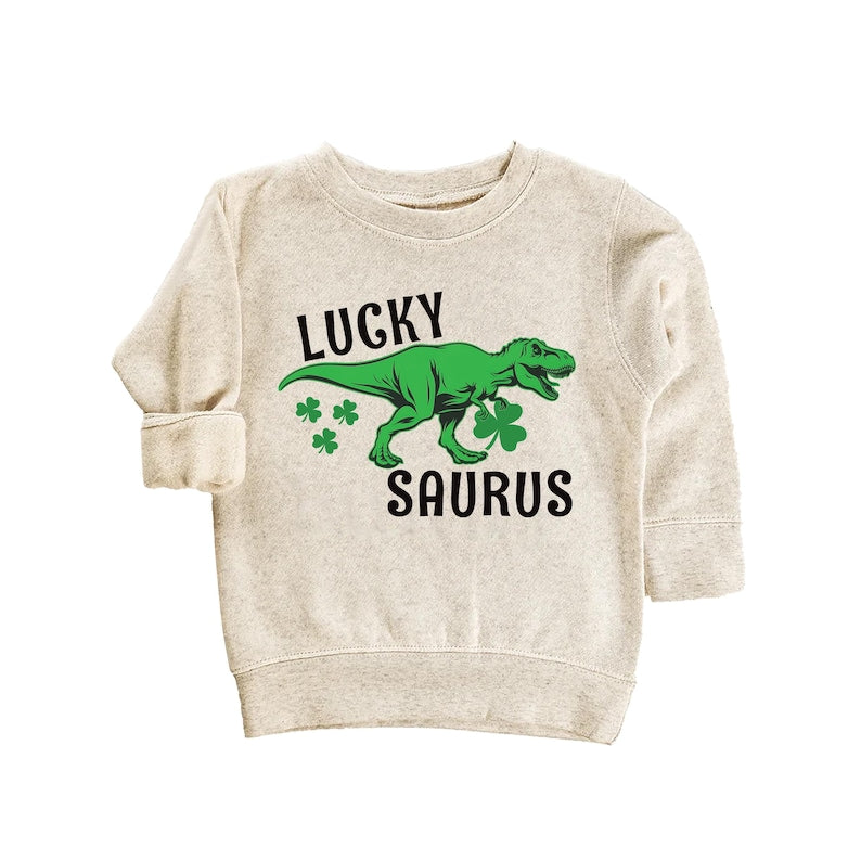 Lucky Saurus St. Patrick's Day Baby Sweatshirt , Saint Patrick’s Day Gift