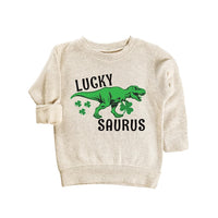 Lucky Saurus St. Patrick's Day Baby Sweatshirt , Saint Patrick’s Day Gift