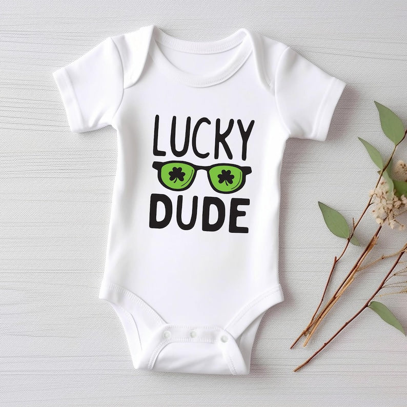 Lucky Dude St. Patrick's Day Baby Sweatshirt, Fun St. Paddy's Gift