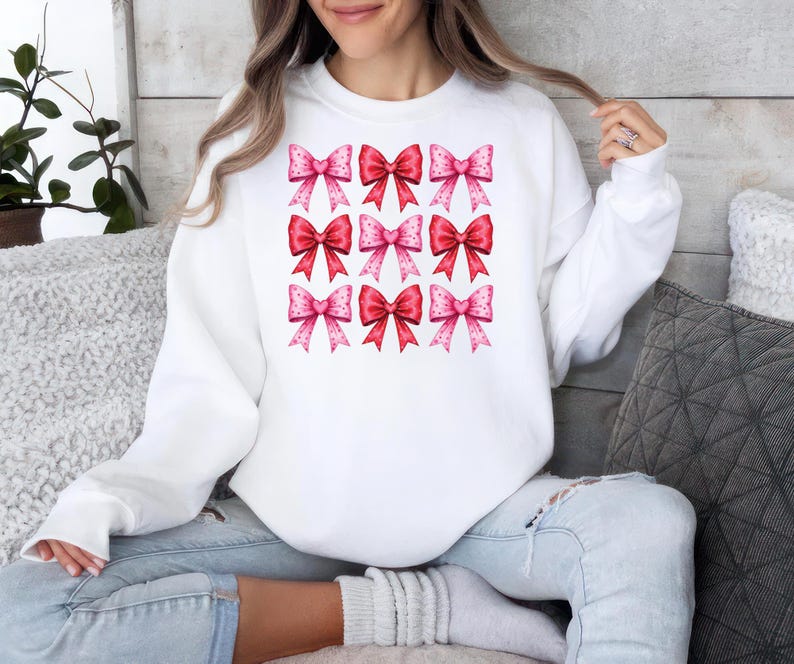 Retro Valentine's Day Sweatshirt, Heart Coquette Sweatshirt