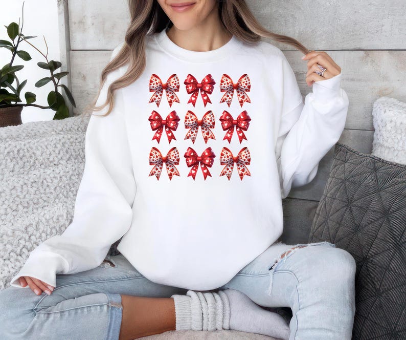 Retro Valentine's Day Sweatshirt, Heart Coquette Sweatshirt