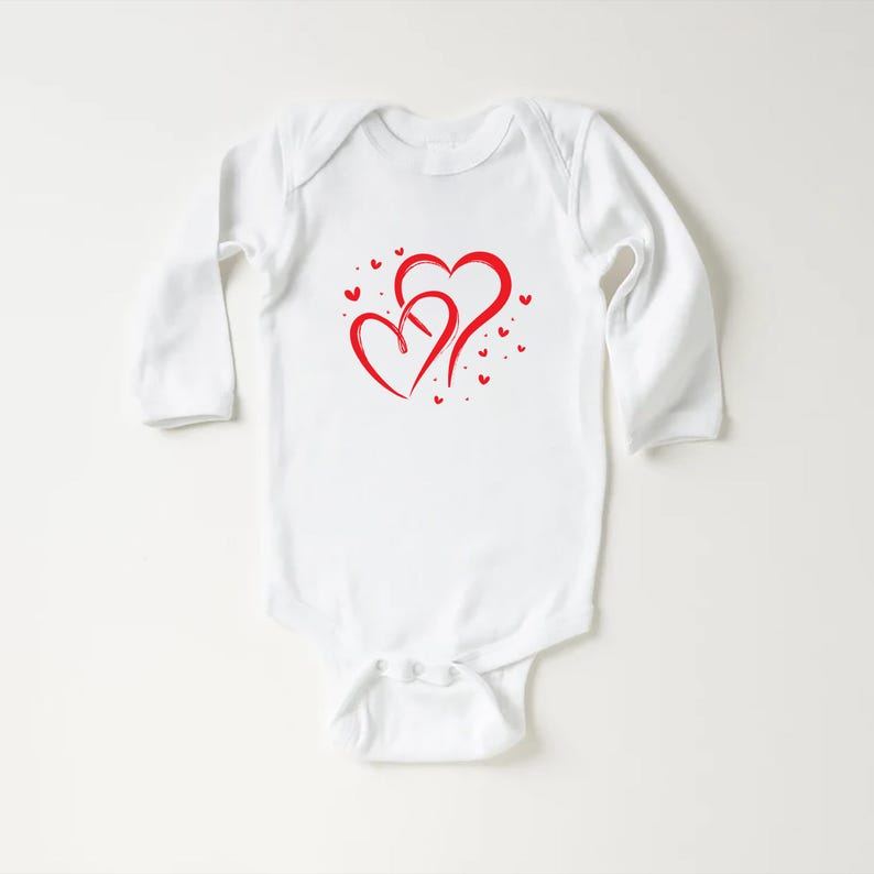 Valentine's Day Baby Bodysuit, Love Hearts Baby Outfit