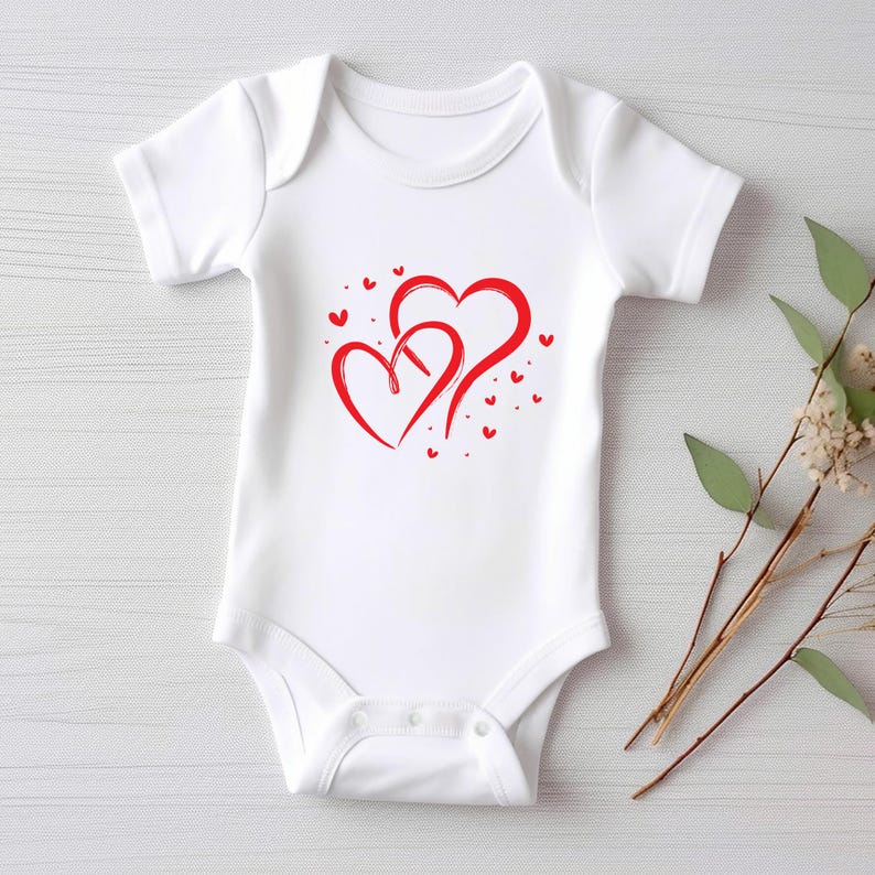 Valentine's Day Baby Bodysuit, Love Hearts Baby Outfit