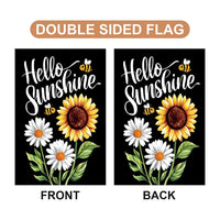Daisy Sunflower Hello Sunshine Garden Flag, 12x18 Inch Double Sided, Summer Seasonal Flag, Holiday Flag, Welcome Flag Outdoor Decoration