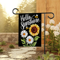 Daisy Sunflower Hello Sunshine Garden Flag, 12x18 Inch Double Sided, Summer Seasonal Flag, Holiday Flag, Welcome Flag Outdoor Decoration