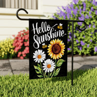 Daisy Sunflower Hello Sunshine Garden Flag, 12x18 Inch Double Sided, Summer Seasonal Flag, Holiday Flag, Welcome Flag Outdoor Decoration