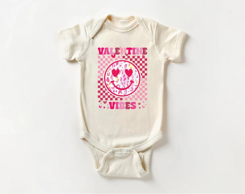 Valentine Vibes Baby Bodysuit, Heart Valentine's Day Outfit