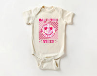 Valentine Vibes Baby Bodysuit, Heart Valentine's Day Outfit