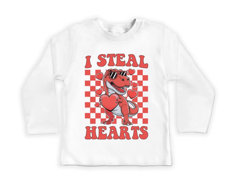 I Steal Hearts Baby Bodysuit, Cute Valentine Day Kids Outfit