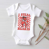 I Steal Hearts Baby Bodysuit, Cute Valentine Day Kids Outfit